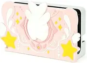 GeekShare Soft Silicone Faceplate Cover for Switch Charging Dock, Anti-Scratch Shell for Switch Dock - Star Wings Series (Pink)