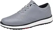 [JiuQing] Men's Golf Shoes Casual Spikeless Outdoor Anti Slip Golfing Sneaker Breathable