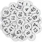 StayMax Plastic Number Tags Engraved Numbered Tags Without Hole (1-100, White)