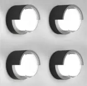 4 Brand New Outdoor Wall Sconces Black 1800 Lumen Porch Light 18W 6500K