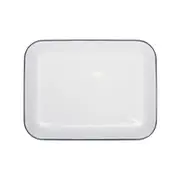 Argon Tableware White Rectangle Enamel Baking Tray - 34cm x 26cm