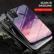 TEdge Painted Tempered Glass Back Cover Phone with for Samsung Galaxy A02s (164.2x75.9x9.1mm) Sky