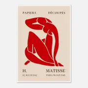 Galrie Papiers Découpés H. Matisse Print Red Silhouette (1948) Elegant for your Home, Poster Only, A4 21 x 30cm (8 x 12inch)