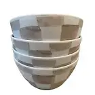 C&C CALIFORNIA HOME Checkered Taupe White Melamine 4.5" Tidbit Bowl Set of 4