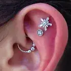 Daith Earrings 16g, Silver Septum Ring, Rook Piercing Jewelry, Cartilage Hoop