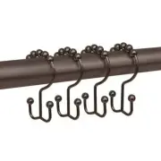 Oil Rubbed Bronze Metal Double Glide Shower Curtain Hooks
