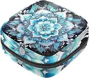 Period Bag,Sanitary Napkin Storage Bag,Floral Mermaid Mandala,Tampon Bag for Purse