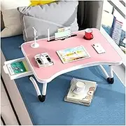 Modern Portable Laptop Bed Desk,Card Slot/Cup Holder/USB Port/Drawer Bed Tray Table,Bed Sofa Eating Writing Folding Table Write