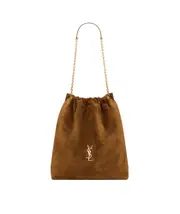 jamie large pochon in suede One size Warm caramel cognac