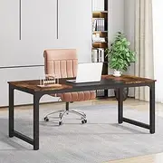 [Tribesigns] Modern Computer Desk, 63 x 31.5 inch Large Office Desk Computer Table Study Writing Desk Workstation for Home Office, Vintage Black Metal Frame
