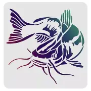 Fishing Scenery Drawing Painting Stencils Templates 11.8x11.8 inch Plastic St...