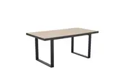 Design Square Stylish Rectangular Wooden Kitchen Dining Table 180cm Natural/Black