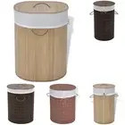 Bamboo Laundry Bin Clothes Storage Bag Sorter Organiser Multi Models vidaXL