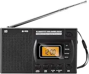 Byttlerom Mini LCD Radio Battery Powered Portable Pocket AM FM Radio Speaker with Telescopic Antenna for Elders Walking Sports A