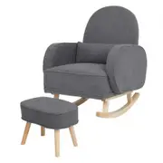 Fleece Rocking Chair with footstool