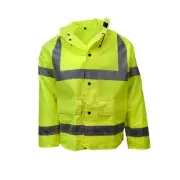 Telcom 7002AJ High Visibility Jacket , Attached Tuck-Away Hood, 3X-L, Lime