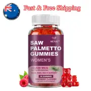 Qty60 Saw Palmetto for Women + 2500 mcg Biotin Gummies DHT Blocker & Biotin