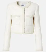 [Self-Portrait] Self-Portrait Embellished sequined bouclé jacket AU 4 white