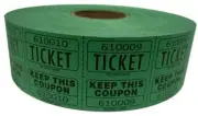 The Ticket GURU-Large Number Raffle 50/50 TICKETS-2000/ROLL (Green)