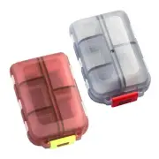 Small Pill Case Vitamin Holder Container 10 Compartments Double Layer Holder