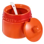 Ceramic Jar for Salt Dish with Lid Seasoning Spice Rack Kitchen Travel