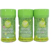 Wilton Nonpareils Spring Green Sprinkles Mini Egg Mix Candy Cake Easter Lot of 3