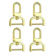 4pcs Detachable Snap Hook Swivel Clasp 1" Metal D-Rings Clasp, Gold