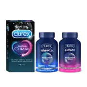 Durex One For All Combo Pack - Mutual Climax Condoms + Elevate Performa Capsu...