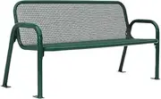 Outdoor Park Bench Outdoor Double Iron Bench, Green Grid with Backrest Seating, for Balcony PatioPark Chair Patio Garden Bench