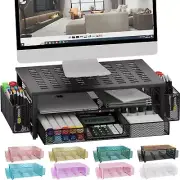 Gianotter Monitor Stand with Drawer and Pen Holders for Office Use