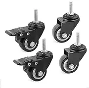 4-Piece Heavy Duty 1.5" Castor Wheel Trolley Cart Caster Swivel Wheels(2 with Brakers)