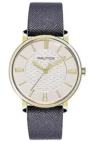 Nautica NAPCGP903 Women's Coral Gables 36mm Leather Band Watch