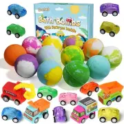 Bath Bombs for Kids with Surprise Toys Inside, 9 Pack Pull-Back Car Bath Bomb...