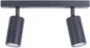 Crown Double Outdoor Bar Ceiling Spot Light - Aluminium - 240v IP44 - Black