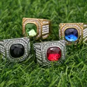 Mens Nugget Design Pinky Ring 14k Gold Plated Iced Cubic Zirconia HipHop Jewelry