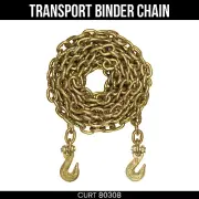 CURT Binder Chain, 25 ft, 5/16 Clevis Hooks, 18.8K lbs Break Strength, 80308
