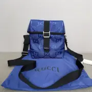 GUCCI Econyl Nylon Monogram Off The Grid Messenger Bag Orient Blue Black