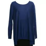 EILEEN FISHER Blue Bonnet Fine Tencel Alpaca Wool A-line Sweater PP