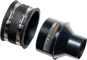 POWERTEC 70322 4" to 2-1/2" Reducer and 4" Dust Control Flex Cuff with Hose Clamps