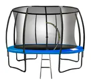 Kahuna 12ft Trampoline Free Ladder Spring Mat Net Safety Pad Cover Round Blue