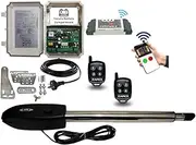 Swing Gate Opener System with Wi-Fi Controller. Electric Automatic Motorized Linear Actuator, Driveway Gate Automation for Single Swing Gates. Remote Control Gate Automation System with No Limits