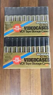 20 VHS Beta Tape Storage Cases Video Cases VCR, Labels, Sealed, New