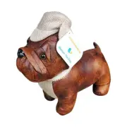 French Country Leather Look Weighted Watson the Dog Door Stopper