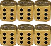 6pcs Solid Brass Dice Metal Dice Tables Board Game Props Small Craft Party Supply
