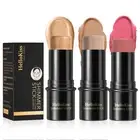 15Colors Contour Sticks Shades with Highlighter&Bronzer&Blush Waterproof Makeup