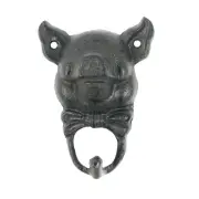 Vintage Cast Iron Pig Wall Hook Rustic Key Hanger Farmhouse Hat Holder Coat Rack