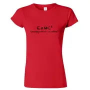 E=mc2 Energy Milk Coffee Funny Ladies Womens Red T-Shirt Tee Top Female