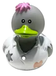 FREE SHIPPING - HALLOWEEN ZOMBIE PINK HAIR CRUISING RUBBER DUCK COLLECTIBLE 2"