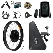 TDR Electric Fat Tyre Bike Kit 26x4.0 Rear Wheel 52V 2000W Hub Motor LCD Display 40A Controller 20AH Battery Charger Ebrake Pedal Assist Twist Throttle Freewheel Disc Brake