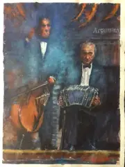 Watercolor Original Painting Tango Argentino 11" x 15" NOT A PRINT